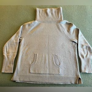 LOFT Super Soft, Cozy, Light Blue Cowl Neck Sweater with Front Pocket - Like New